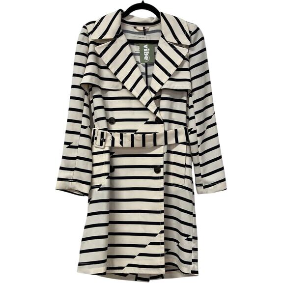Madewell Belted Stripe Trench Coat - Picture 1 of 2